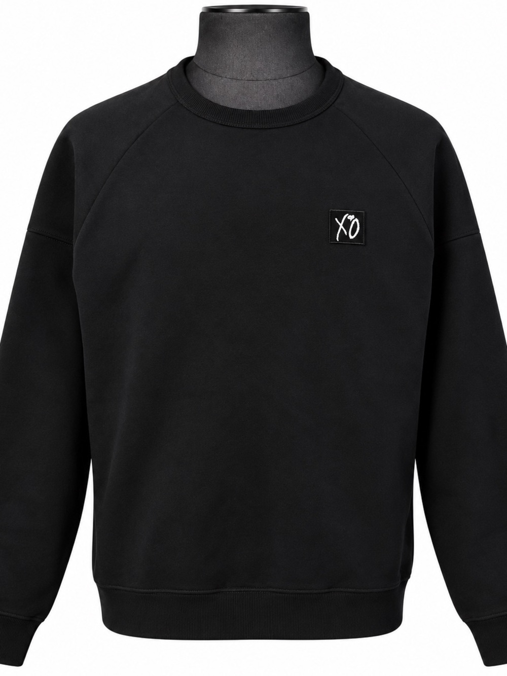H&M x THE WEEKND COLLAB Black “XO” Crewneck Sweatshirt with XO Chest Patch